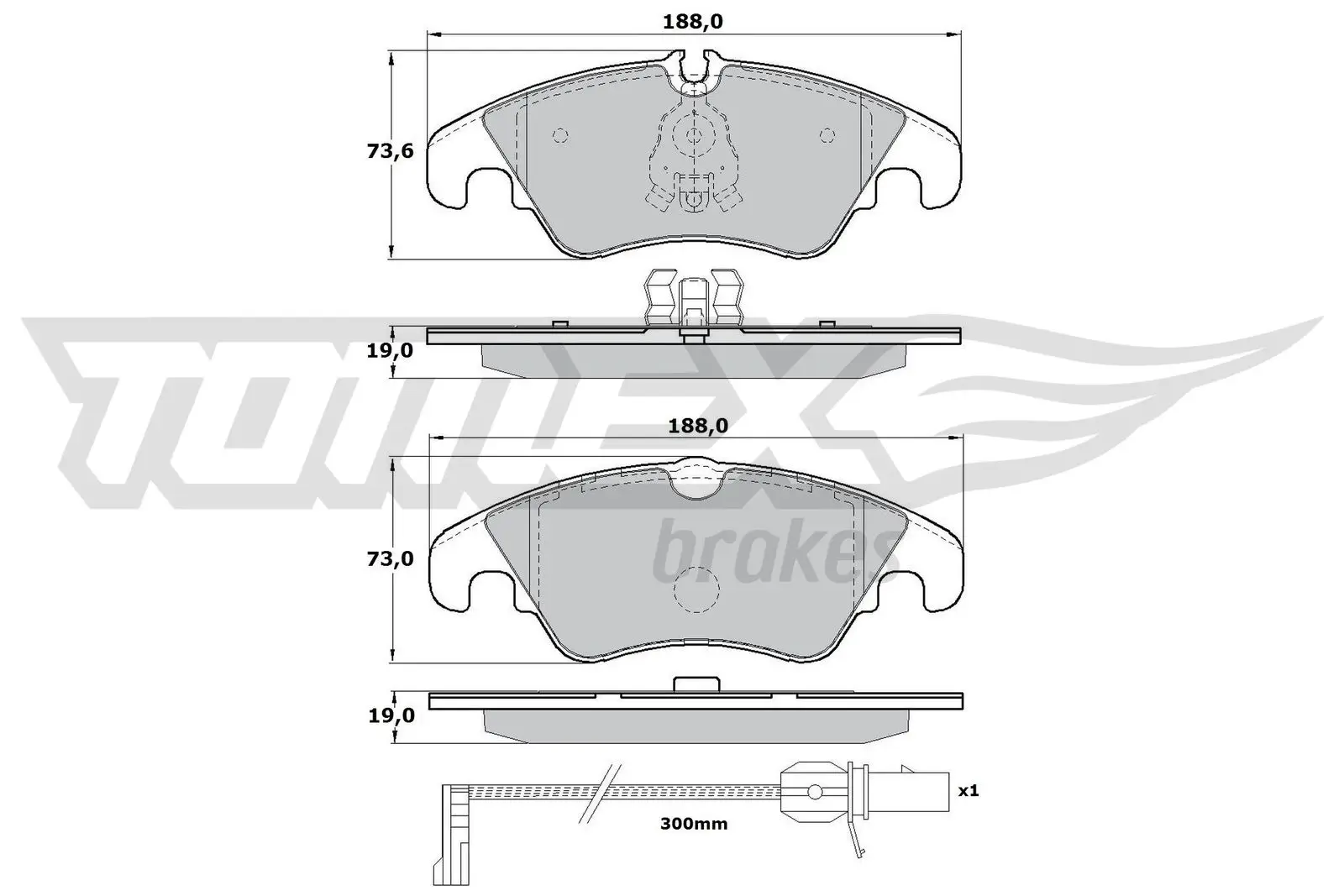 Bremsbelagsatz, Scheibenbremse Vorderachse TOMEX Brakes TX 17-13