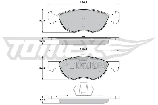 Bremsbelagsatz, Scheibenbremse Vorderachse TOMEX Brakes TX 17-17 Bild Bremsbelagsatz, Scheibenbremse Vorderachse TOMEX Brakes TX 17-17