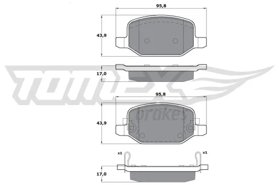 Bremsbelagsatz, Scheibenbremse TOMEX Brakes TX 17-18 Bild Bremsbelagsatz, Scheibenbremse TOMEX Brakes TX 17-18