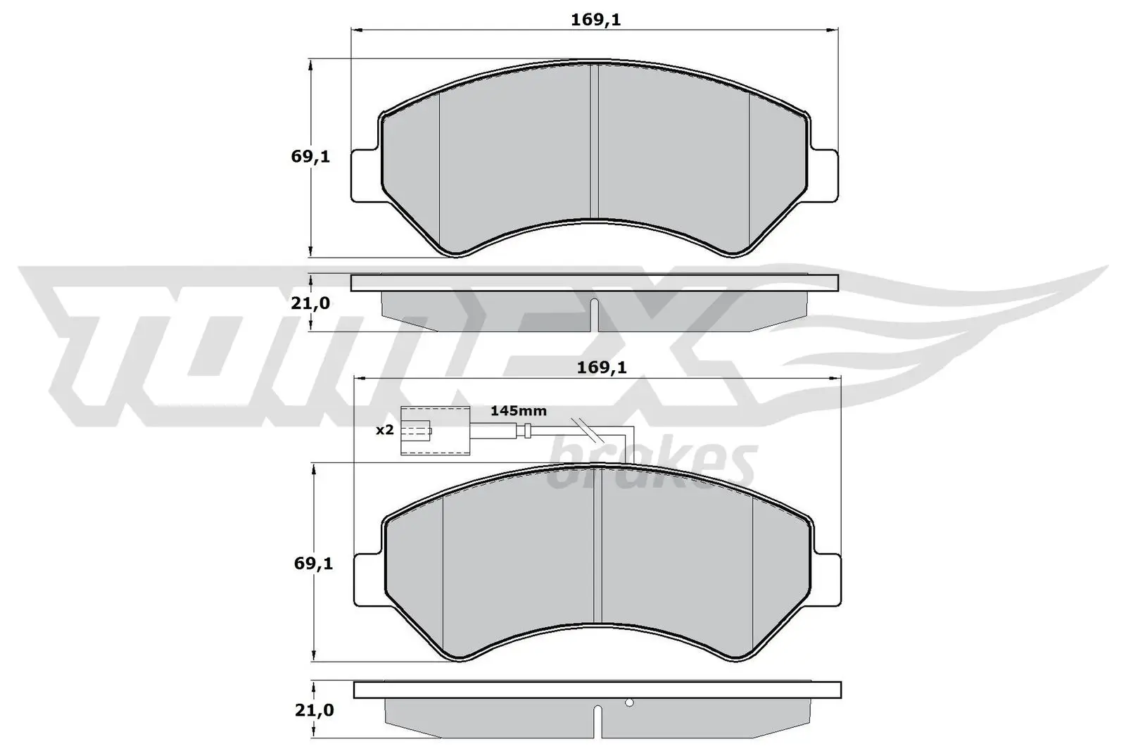 Bremsbelagsatz, Scheibenbremse Vorderachse TOMEX Brakes TX 17-19