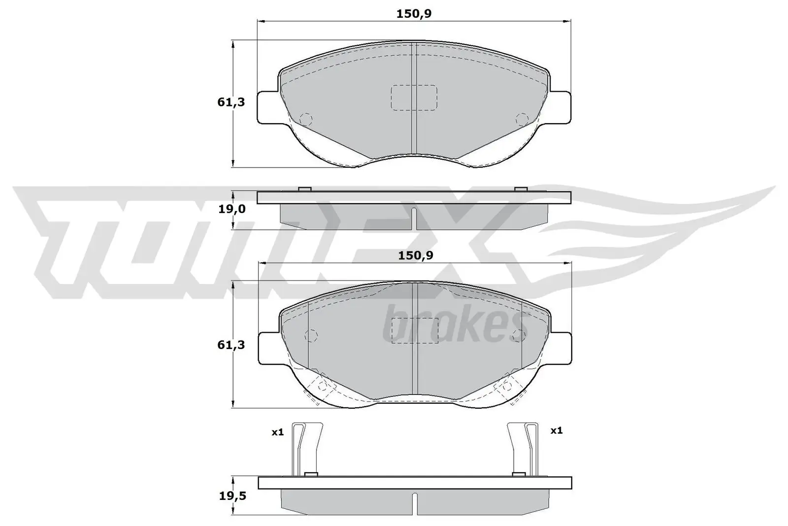 Bremsbelagsatz, Scheibenbremse TOMEX Brakes TX 17-20