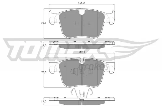 Bremsbelagsatz, Scheibenbremse Vorderachse TOMEX Brakes TX 17-291 Bild Bremsbelagsatz, Scheibenbremse Vorderachse TOMEX Brakes TX 17-291