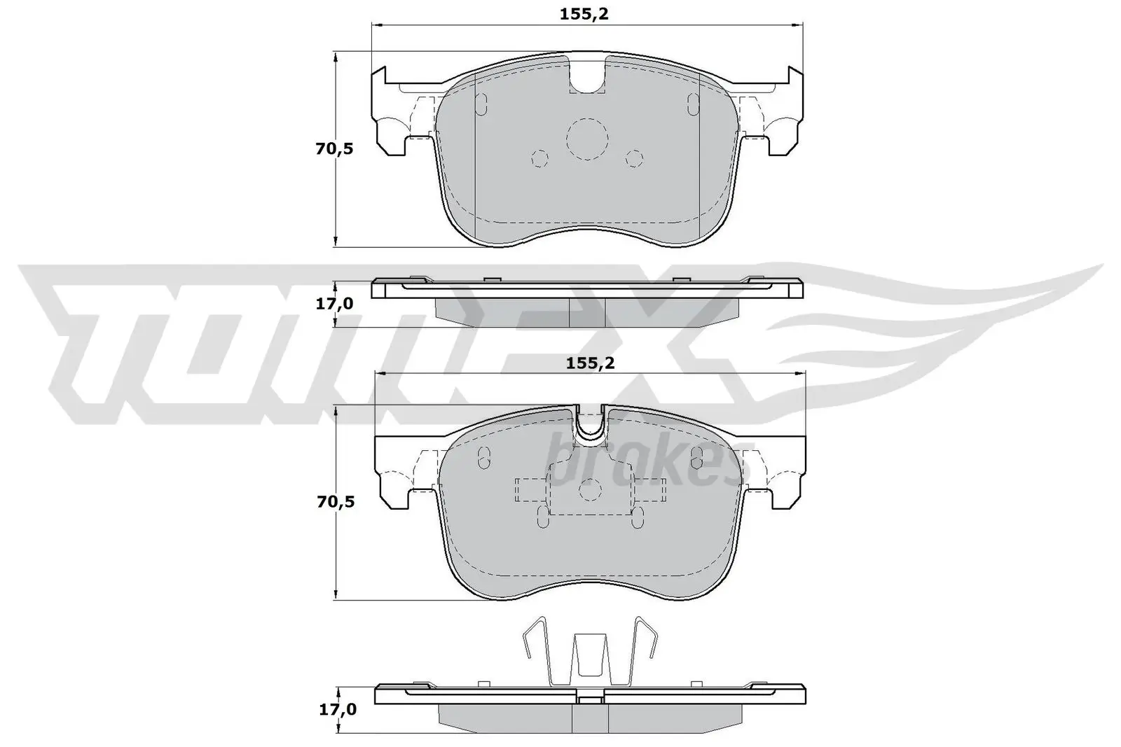 Bremsbelagsatz, Scheibenbremse TOMEX Brakes TX 17-29