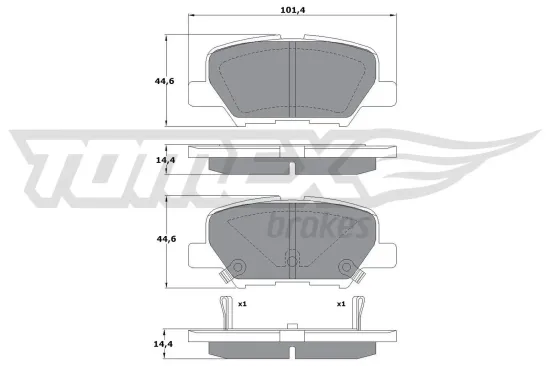 Bremsbelagsatz, Scheibenbremse Hinterachse TOMEX Brakes TX 17-30 Bild Bremsbelagsatz, Scheibenbremse Hinterachse TOMEX Brakes TX 17-30