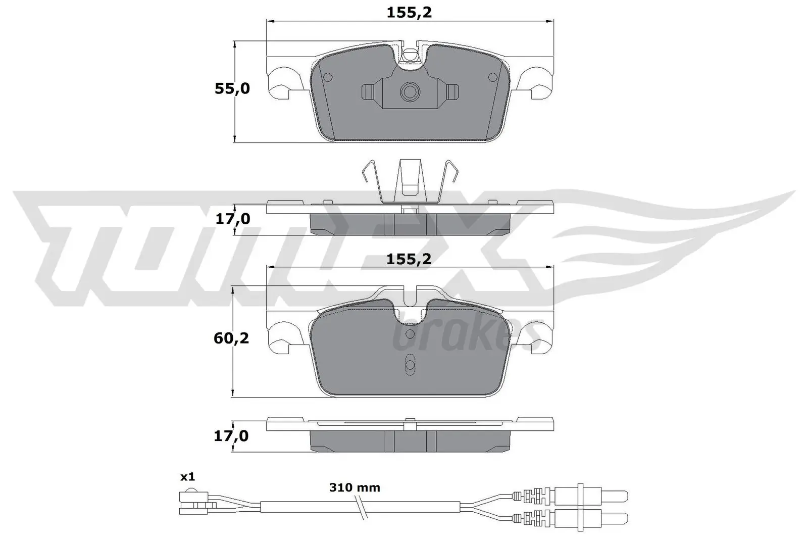 Bremsbelagsatz, Scheibenbremse TOMEX Brakes TX 17-31