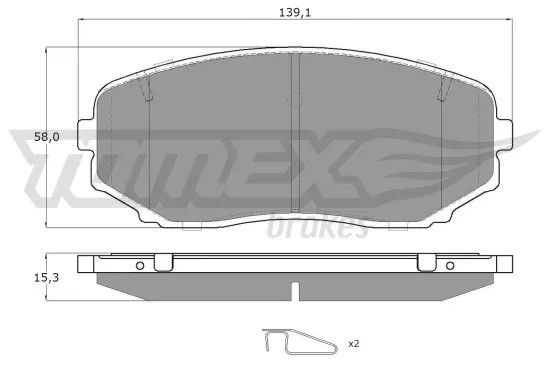Bremsbelagsatz, Scheibenbremse Vorderachse TOMEX Brakes TX 17-421 Bild Bremsbelagsatz, Scheibenbremse Vorderachse TOMEX Brakes TX 17-421