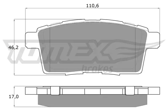 Bremsbelagsatz, Scheibenbremse TOMEX Brakes TX 17-43 Bild Bremsbelagsatz, Scheibenbremse TOMEX Brakes TX 17-43