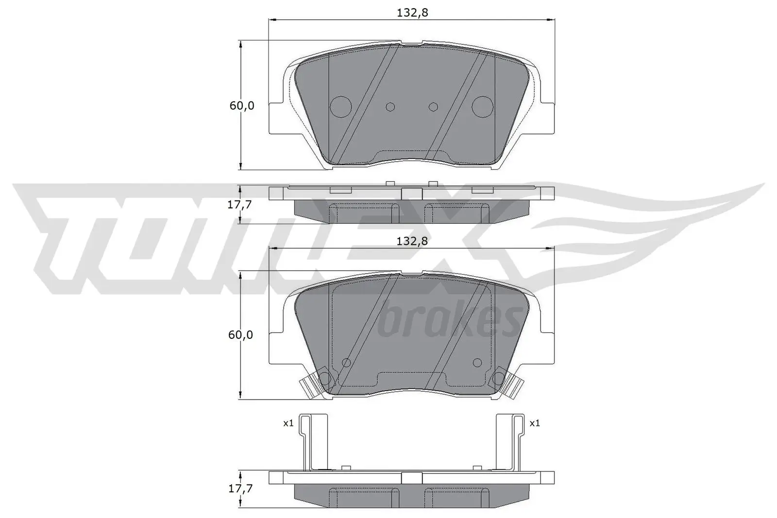 Bremsbelagsatz, Scheibenbremse TOMEX Brakes TX 17-46