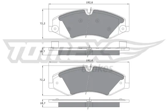 Bremsbelagsatz, Scheibenbremse Vorderachse TOMEX Brakes TX 17-73 Bild Bremsbelagsatz, Scheibenbremse Vorderachse TOMEX Brakes TX 17-73