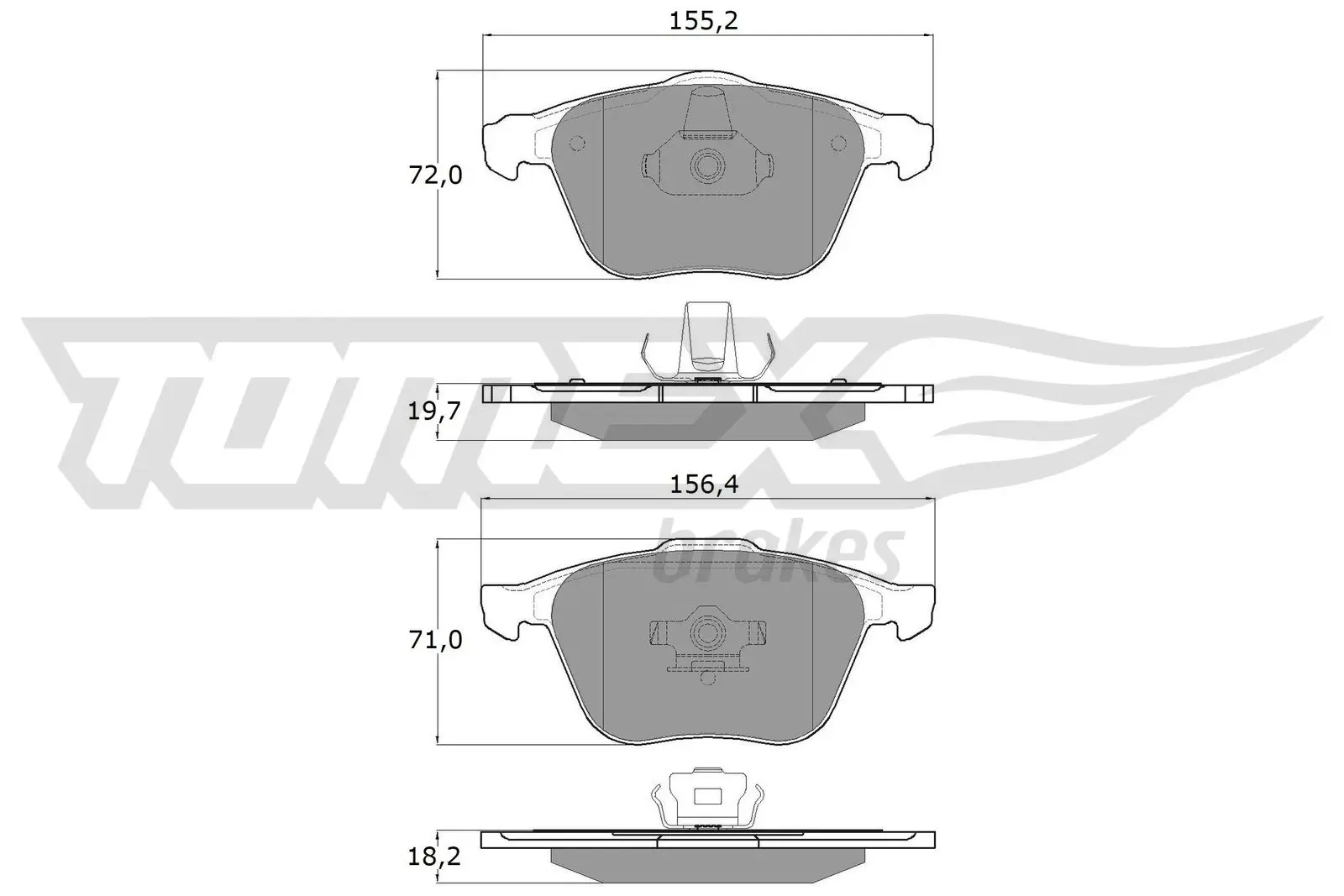 Bremsbelagsatz, Scheibenbremse TOMEX Brakes TX 17-74