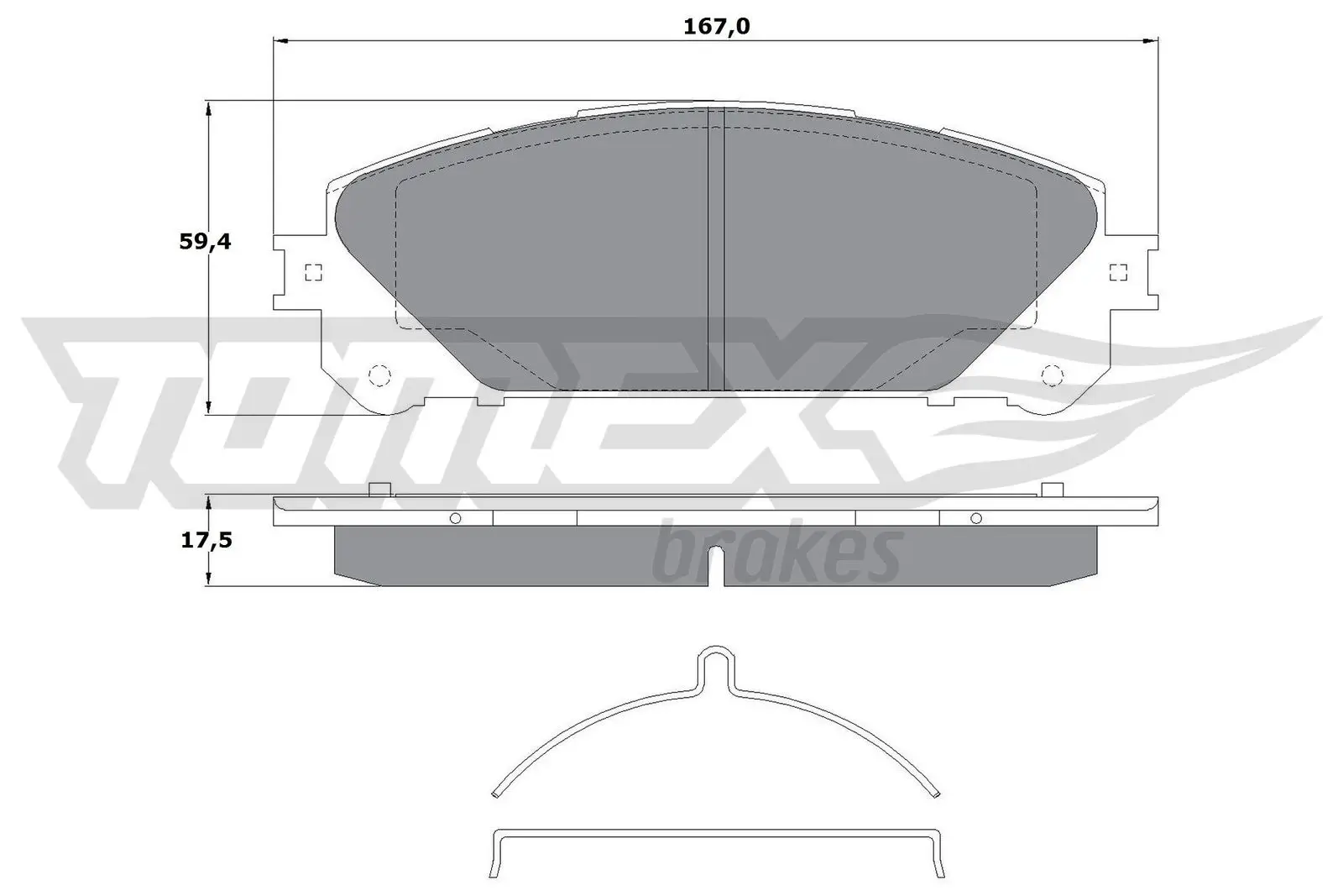 Bremsbelagsatz, Scheibenbremse Vorderachse TOMEX Brakes TX 17-80