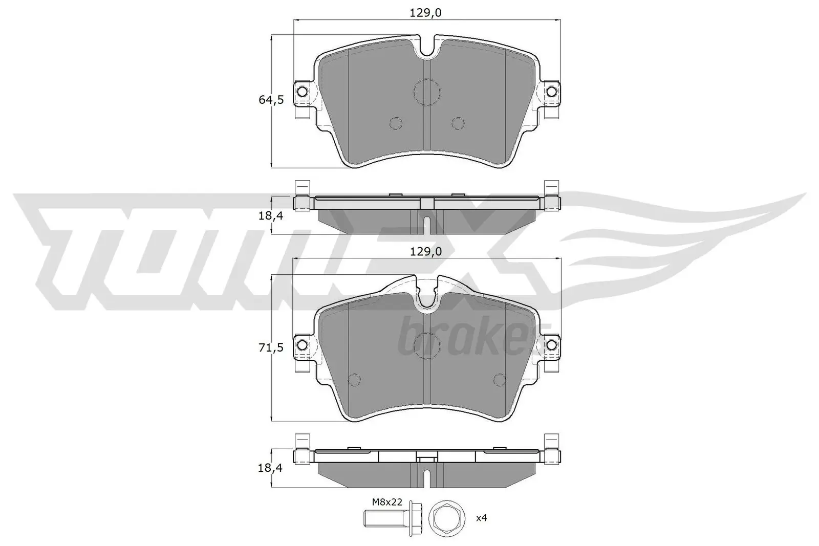 Bremsbelagsatz, Scheibenbremse Vorderachse TOMEX Brakes TX 17-82