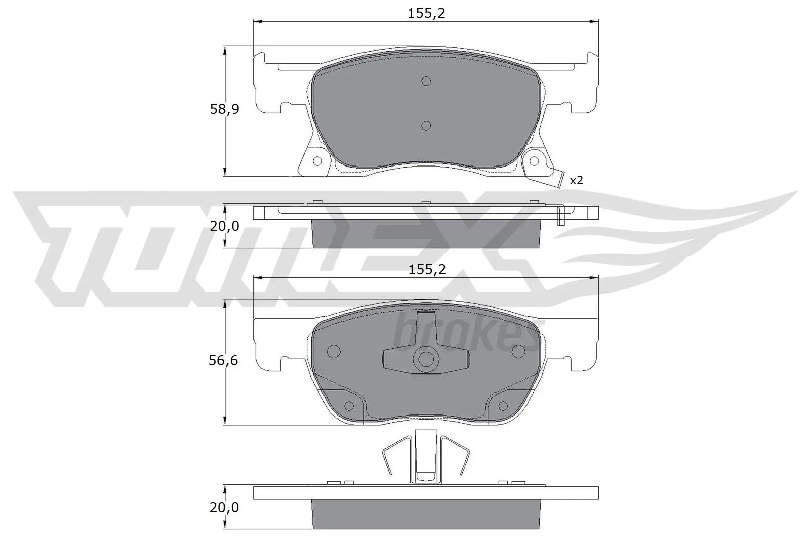 Bremsbelagsatz, Scheibenbremse TOMEX Brakes TX 17-86