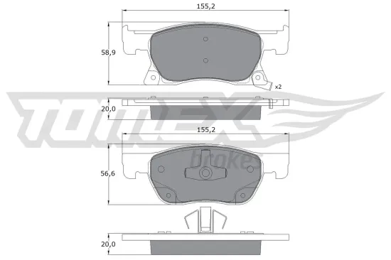 Bremsbelagsatz, Scheibenbremse TOMEX Brakes TX 17-86 Bild Bremsbelagsatz, Scheibenbremse TOMEX Brakes TX 17-86