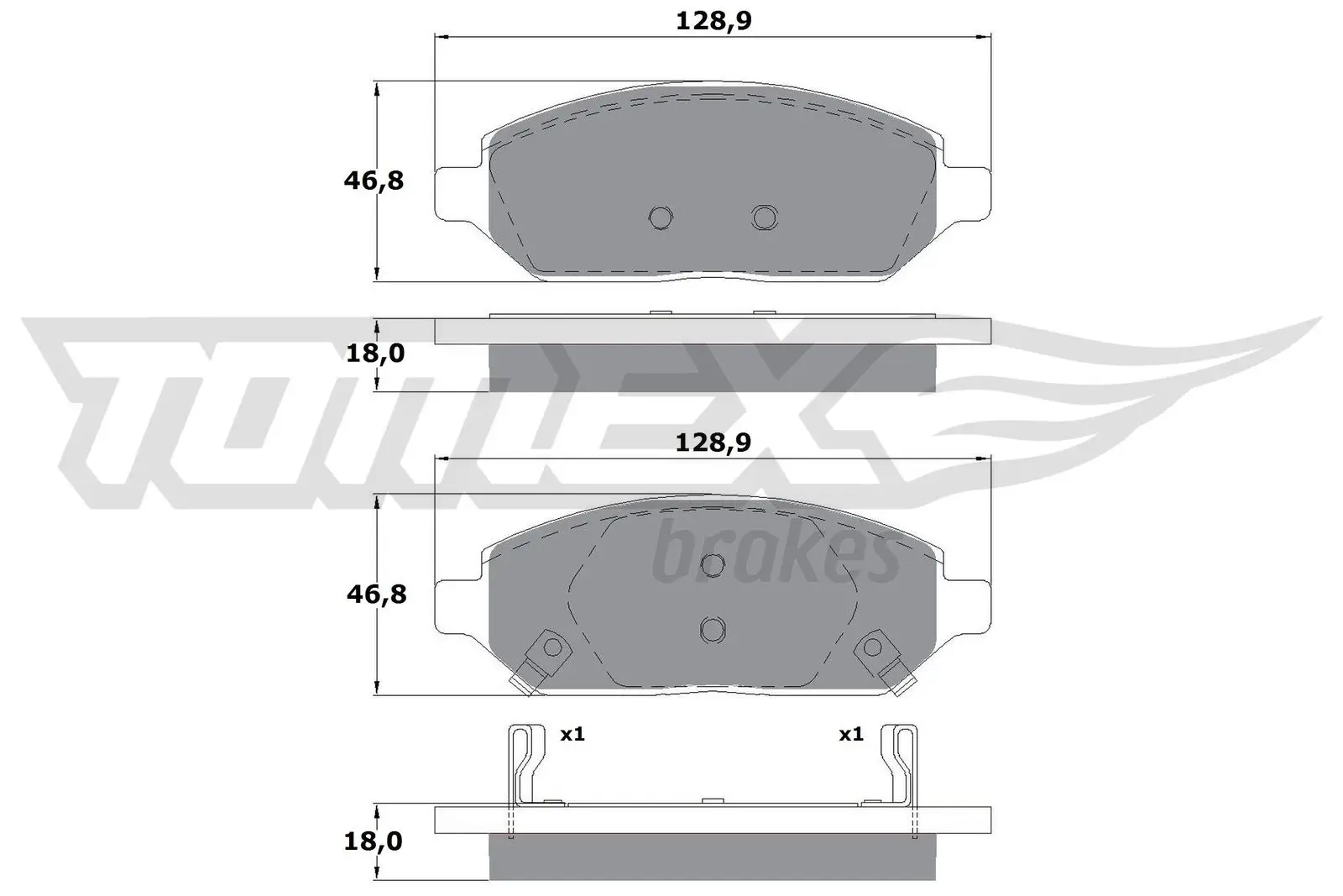 Bremsbelagsatz, Scheibenbremse Vorderachse TOMEX Brakes TX 17-90