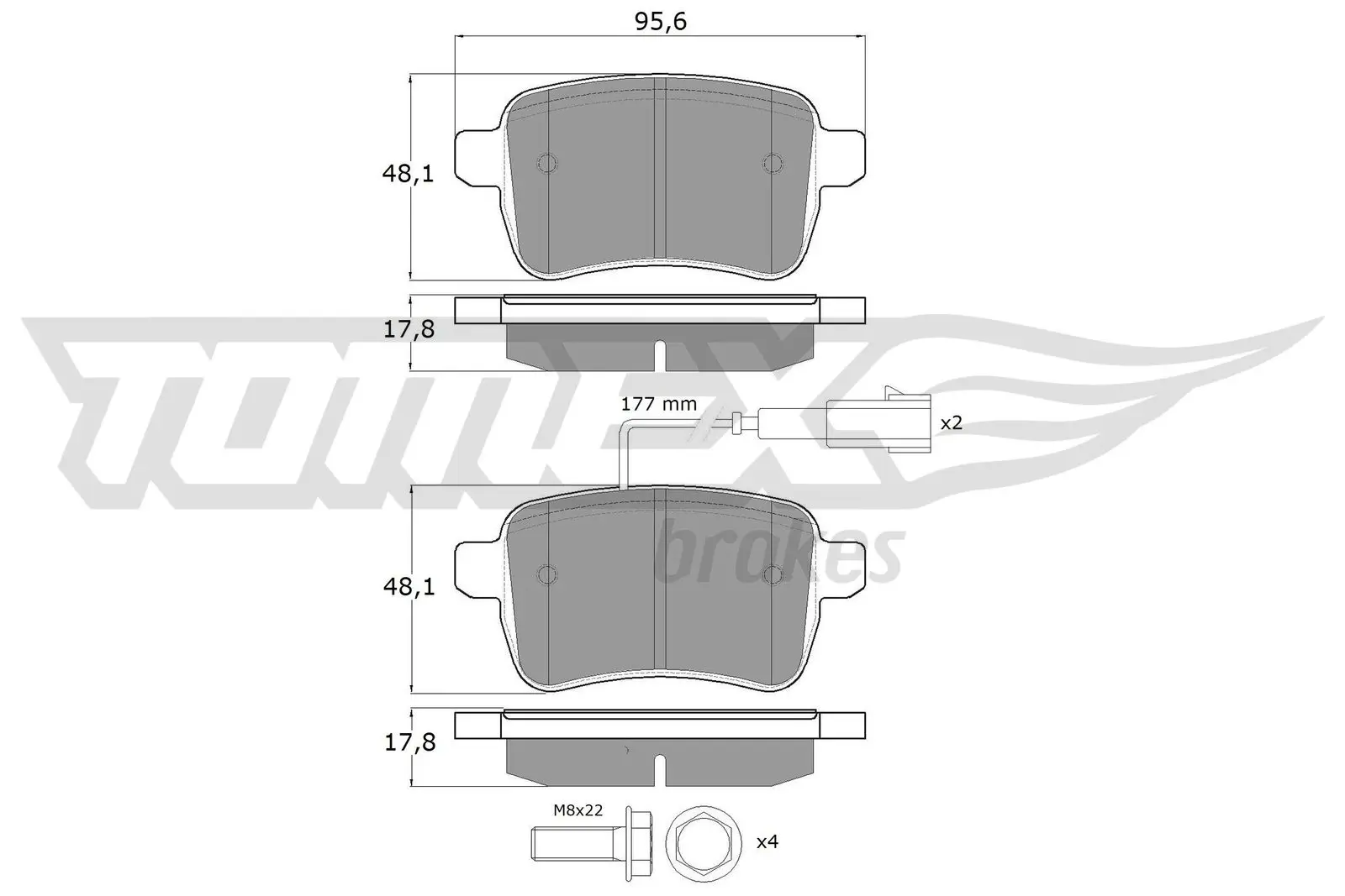 Bremsbelagsatz, Scheibenbremse TOMEX Brakes TX 17-941