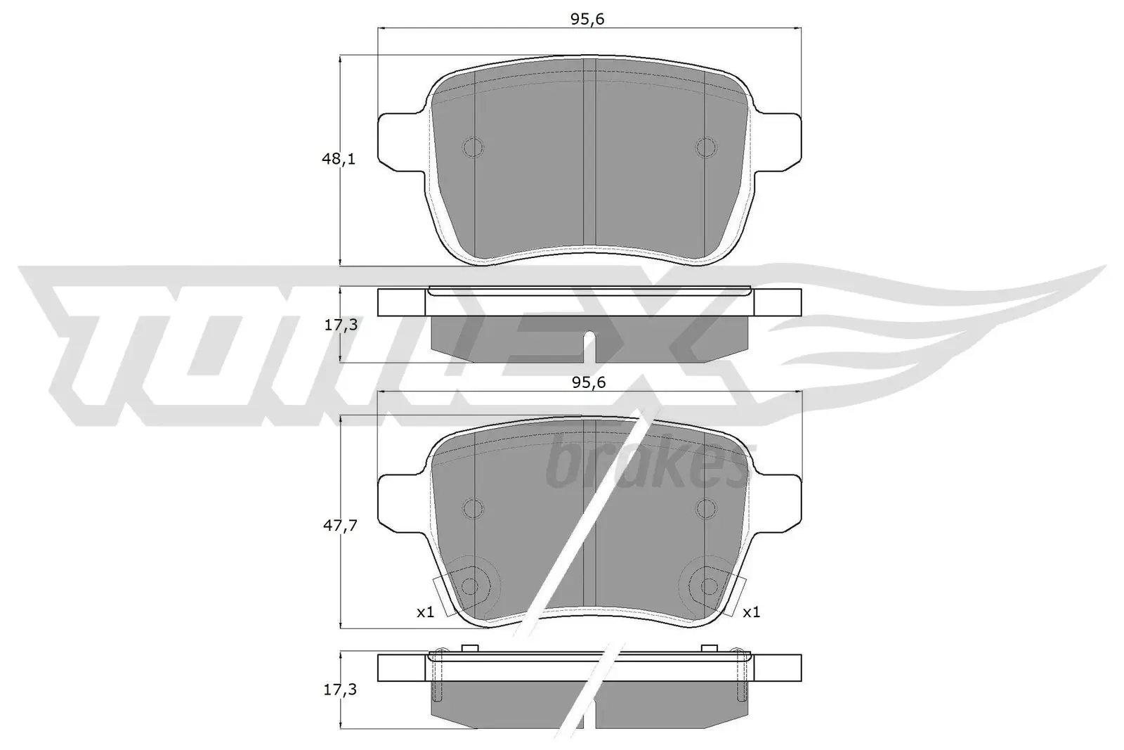 Bremsbelagsatz, Scheibenbremse TOMEX Brakes TX 17-94