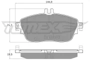 Bremsbelagsatz, Scheibenbremse Vorderachse TOMEX Brakes TX 18-06