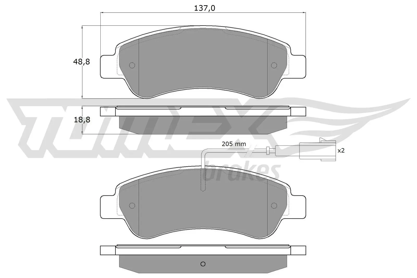 Bremsbelagsatz, Scheibenbremse TOMEX Brakes TX 18-10