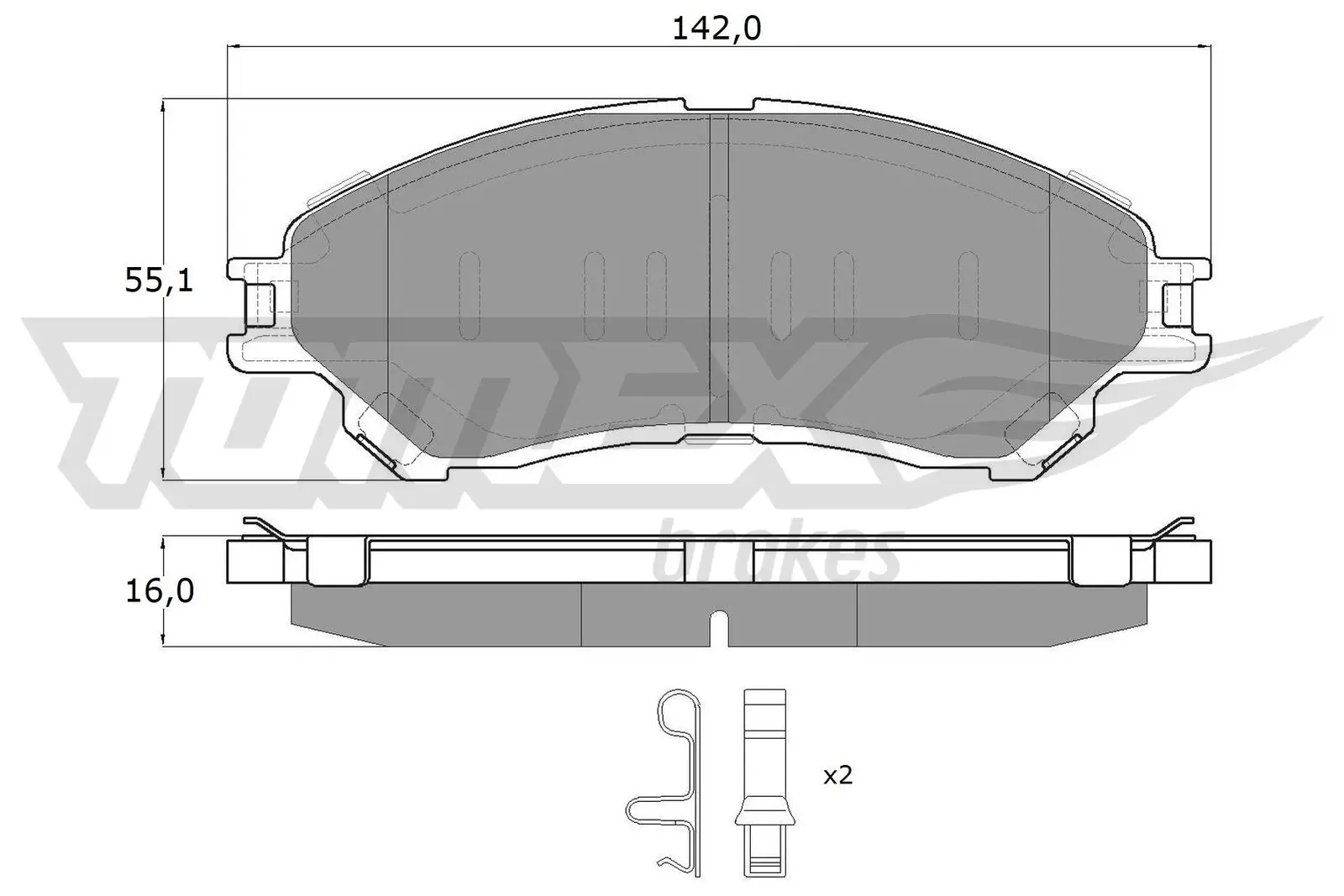 Bremsbelagsatz, Scheibenbremse TOMEX Brakes TX 18-13