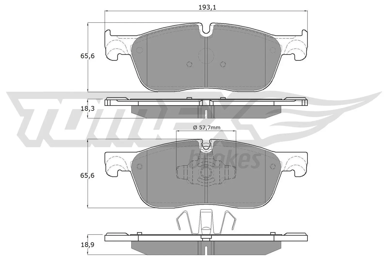 Bremsbelagsatz, Scheibenbremse Vorderachse TOMEX Brakes TX 18-151