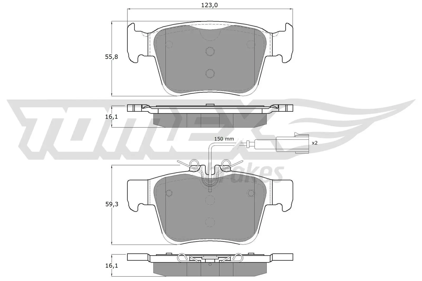 Bremsbelagsatz, Scheibenbremse TOMEX Brakes TX 18-161