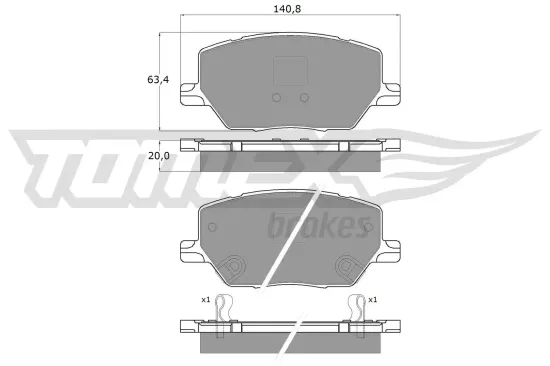 Bremsbelagsatz, Scheibenbremse Vorderachse TOMEX Brakes TX 18-17 Bild Bremsbelagsatz, Scheibenbremse Vorderachse TOMEX Brakes TX 18-17