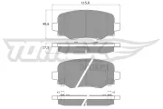 Bremsbelagsatz, Scheibenbremse Hinterachse TOMEX Brakes TX 18-19