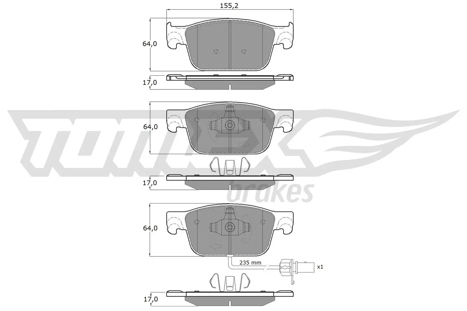 Bremsbelagsatz, Scheibenbremse TOMEX Brakes TX 18-21