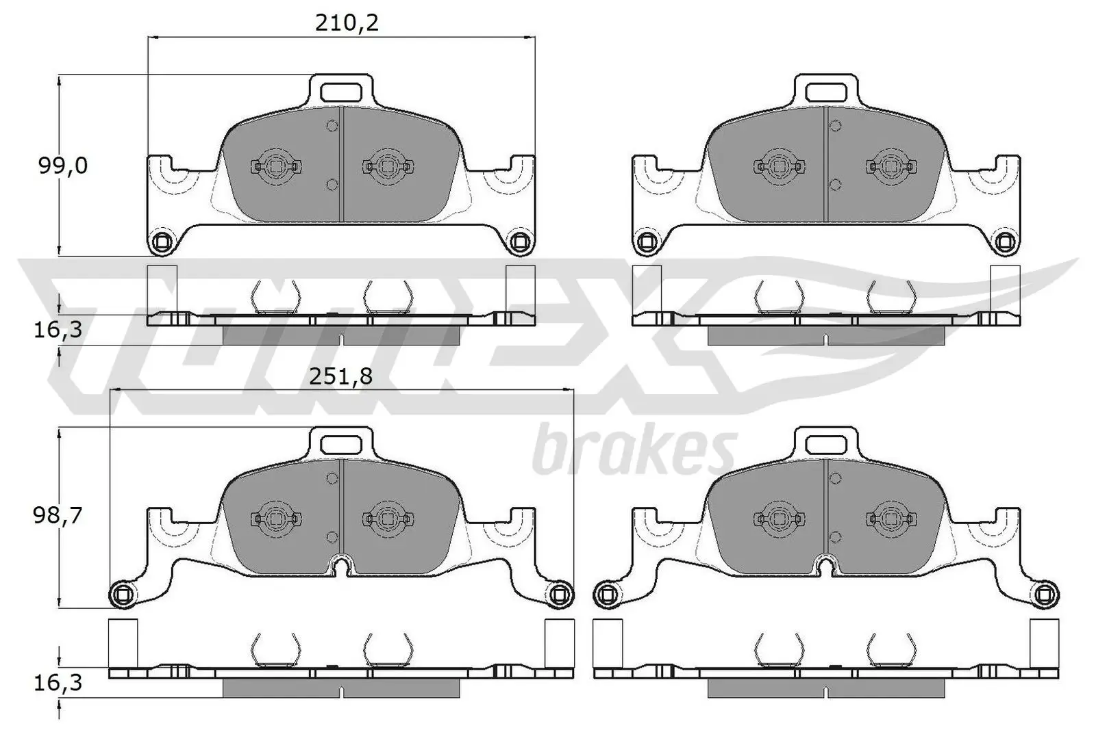 Bremsbelagsatz, Scheibenbremse TOMEX Brakes TX 18-22