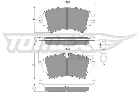 Bremsbelagsatz, Scheibenbremse Hinterachse TOMEX Brakes TX 18-23 Bild Bremsbelagsatz, Scheibenbremse Hinterachse TOMEX Brakes TX 18-23