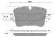 Bremsbelagsatz, Scheibenbremse Hinterachse TOMEX Brakes TX 18-24