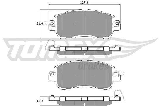 Bremsbelagsatz, Scheibenbremse Vorderachse TOMEX Brakes TX 18-26 Bild Bremsbelagsatz, Scheibenbremse Vorderachse TOMEX Brakes TX 18-26