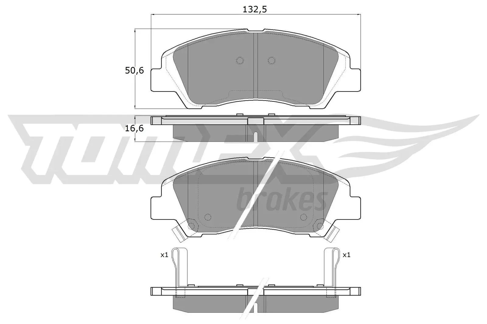 Bremsbelagsatz, Scheibenbremse Vorderachse TOMEX Brakes TX 18-29
