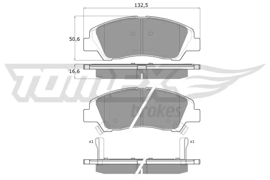 Bremsbelagsatz, Scheibenbremse Vorderachse TOMEX Brakes TX 18-29 Bild Bremsbelagsatz, Scheibenbremse Vorderachse TOMEX Brakes TX 18-29