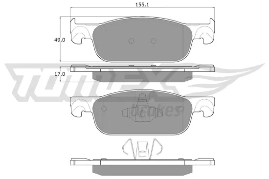 Bremsbelagsatz, Scheibenbremse Vorderachse TOMEX Brakes TX 18-32 Bild Bremsbelagsatz, Scheibenbremse Vorderachse TOMEX Brakes TX 18-32