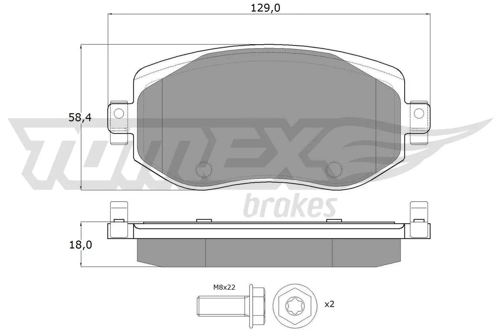 Bremsbelagsatz, Scheibenbremse Vorderachse TOMEX Brakes TX 18-33