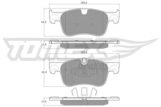Bremsbelagsatz, Scheibenbremse Vorderachse TOMEX Brakes TX 18-35 Bild Bremsbelagsatz, Scheibenbremse Vorderachse TOMEX Brakes TX 18-35