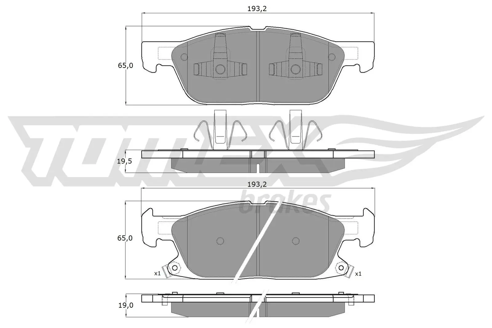 Bremsbelagsatz, Scheibenbremse Vorderachse TOMEX Brakes TX 18-39