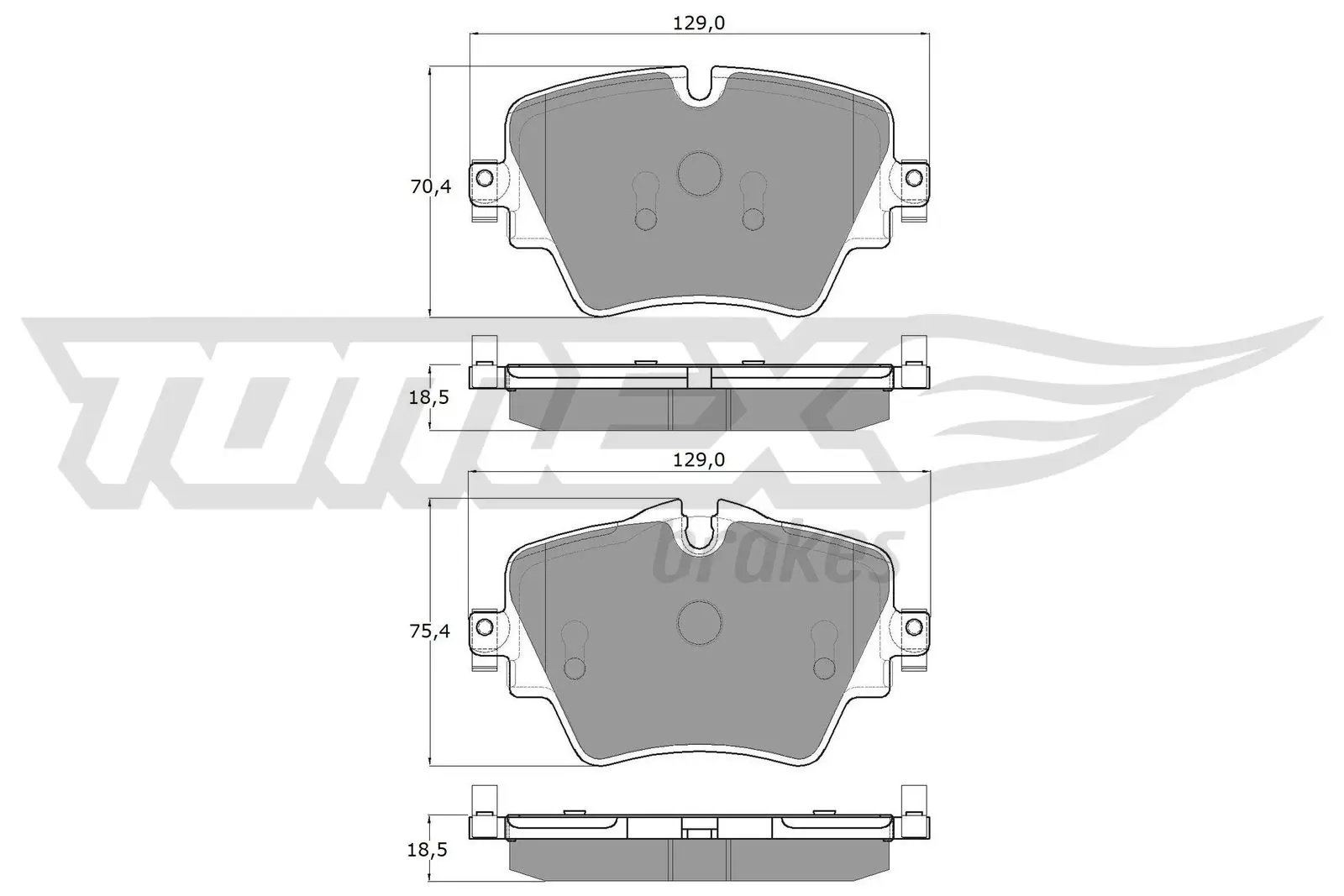 Bremsbelagsatz, Scheibenbremse TOMEX Brakes TX 18-43