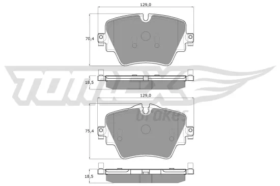 Bremsbelagsatz, Scheibenbremse Vorderachse TOMEX Brakes TX 18-43 Bild Bremsbelagsatz, Scheibenbremse Vorderachse TOMEX Brakes TX 18-43