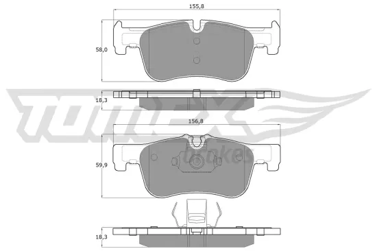 Bremsbelagsatz, Scheibenbremse Vorderachse TOMEX Brakes TX 18-46 Bild Bremsbelagsatz, Scheibenbremse Vorderachse TOMEX Brakes TX 18-46