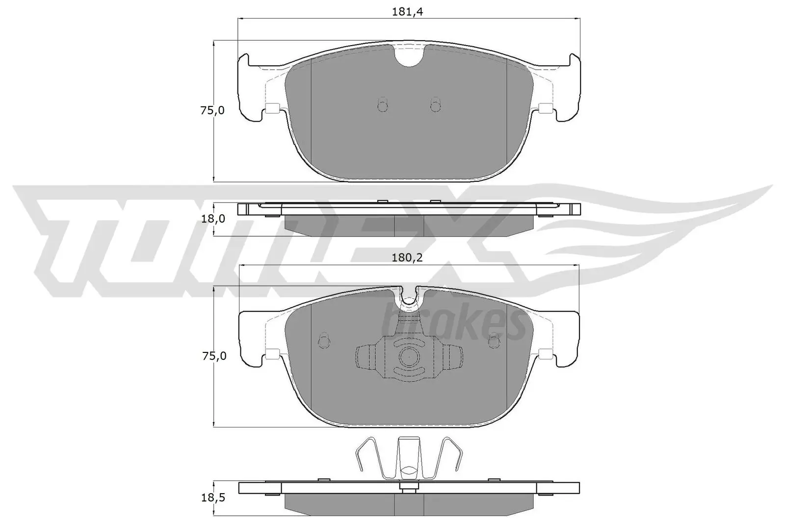 Bremsbelagsatz, Scheibenbremse TOMEX Brakes TX 18-57