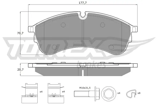 Bremsbelagsatz, Scheibenbremse Vorderachse TOMEX Brakes TX 18-59 Bild Bremsbelagsatz, Scheibenbremse Vorderachse TOMEX Brakes TX 18-59