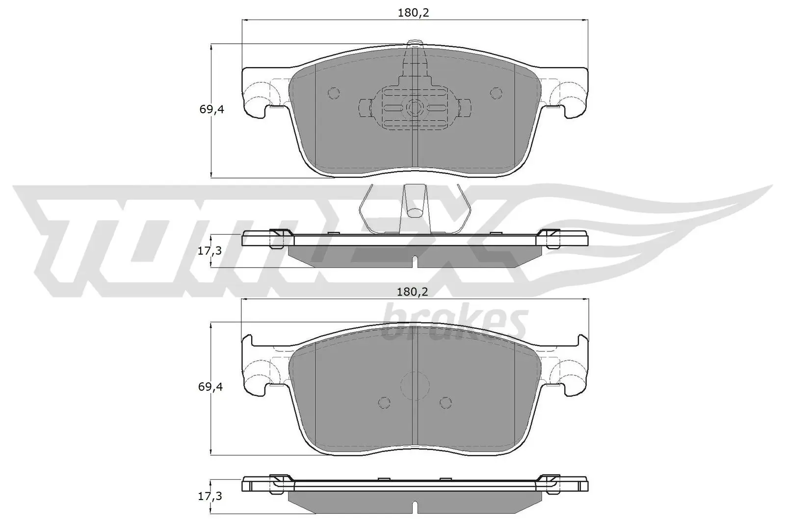 Bremsbelagsatz, Scheibenbremse Vorderachse TOMEX Brakes TX 18-63