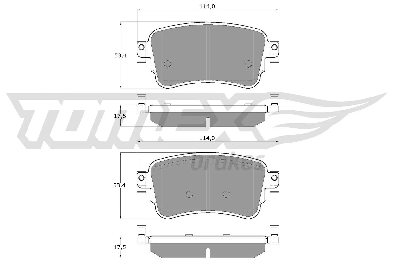 Bremsbelagsatz, Scheibenbremse Hinterachse TOMEX Brakes TX 18-64