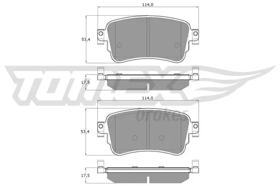 Bremsbelagsatz, Scheibenbremse Hinterachse TOMEX Brakes TX 18-64 Bild Bremsbelagsatz, Scheibenbremse Hinterachse TOMEX Brakes TX 18-64