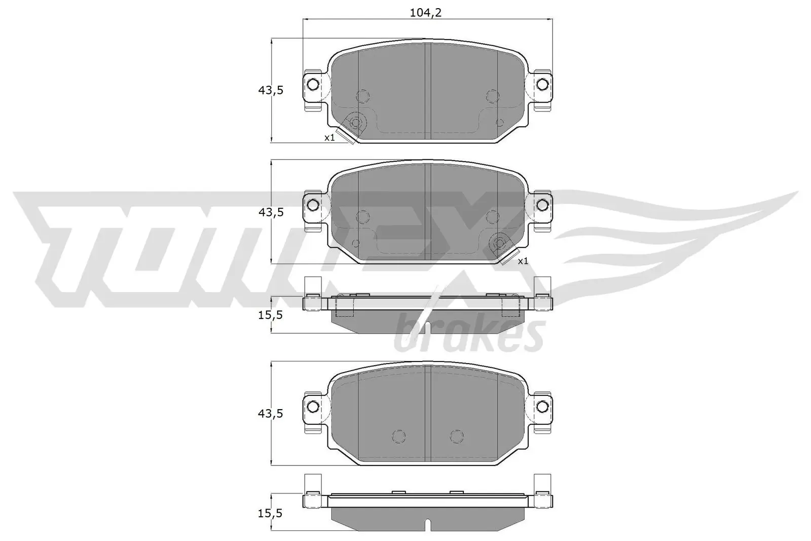 Bremsbelagsatz, Scheibenbremse Hinterachse TOMEX Brakes TX 18-69
