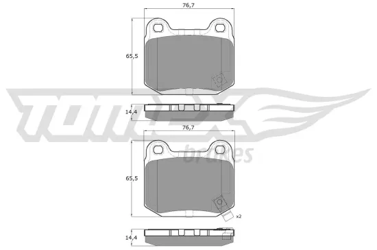 Bremsbelagsatz, Scheibenbremse Hinterachse TOMEX Brakes TX 18-72 Bild Bremsbelagsatz, Scheibenbremse Hinterachse TOMEX Brakes TX 18-72