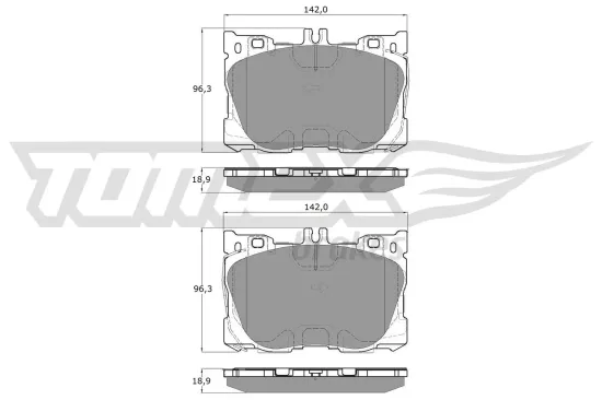 Bremsbelagsatz, Scheibenbremse Vorderachse TOMEX Brakes TX 18-75 Bild Bremsbelagsatz, Scheibenbremse Vorderachse TOMEX Brakes TX 18-75